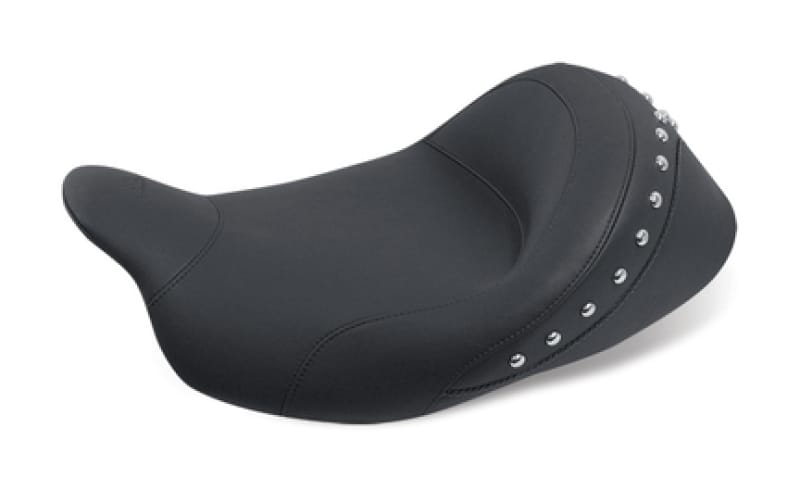 Mustang Motorcycle — Mustang 08-21 Harley Electra Glide Std,Rd Glide,Rd King,Str Glide Touring Solo Seat w/Studs - Black