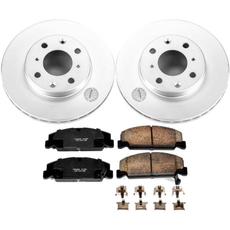 PowerStop — Genuine Geomet Coated Rotor and Low-Dust Ceramic Brake Pad Kit