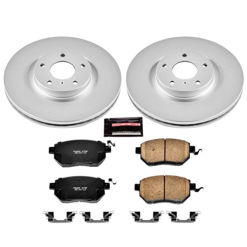 PowerStop — Genuine Geomet Coated Rotor and Low-Dust Ceramic Brake Pad Kit