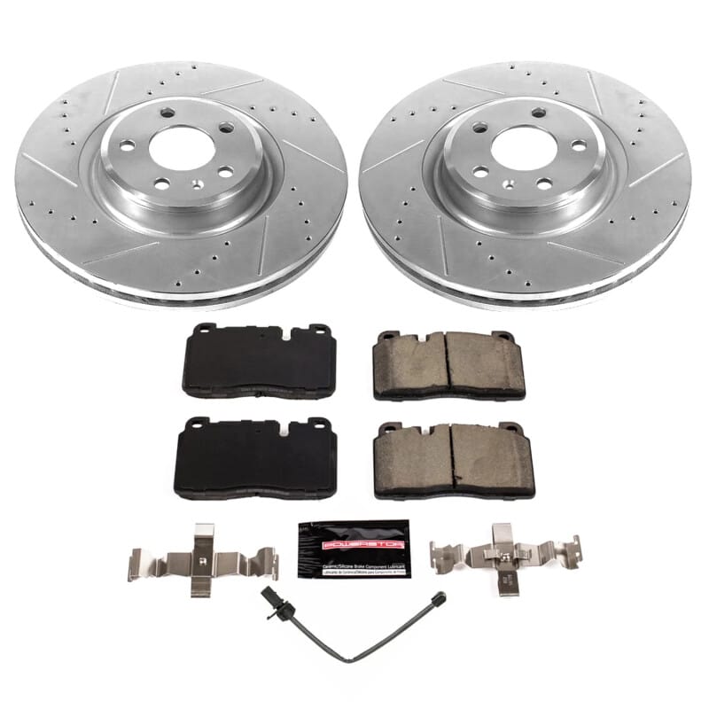 PowerStop — Z23 Daily Driver Carbon-Fiber Ceramic Brake Pad and Drilled & Slotted Rotor Kit