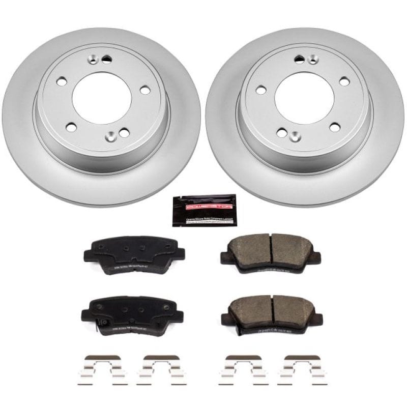 PowerStop — Genuine Geomet Coated Rotor and Low-Dust Ceramic Brake Pad Kit