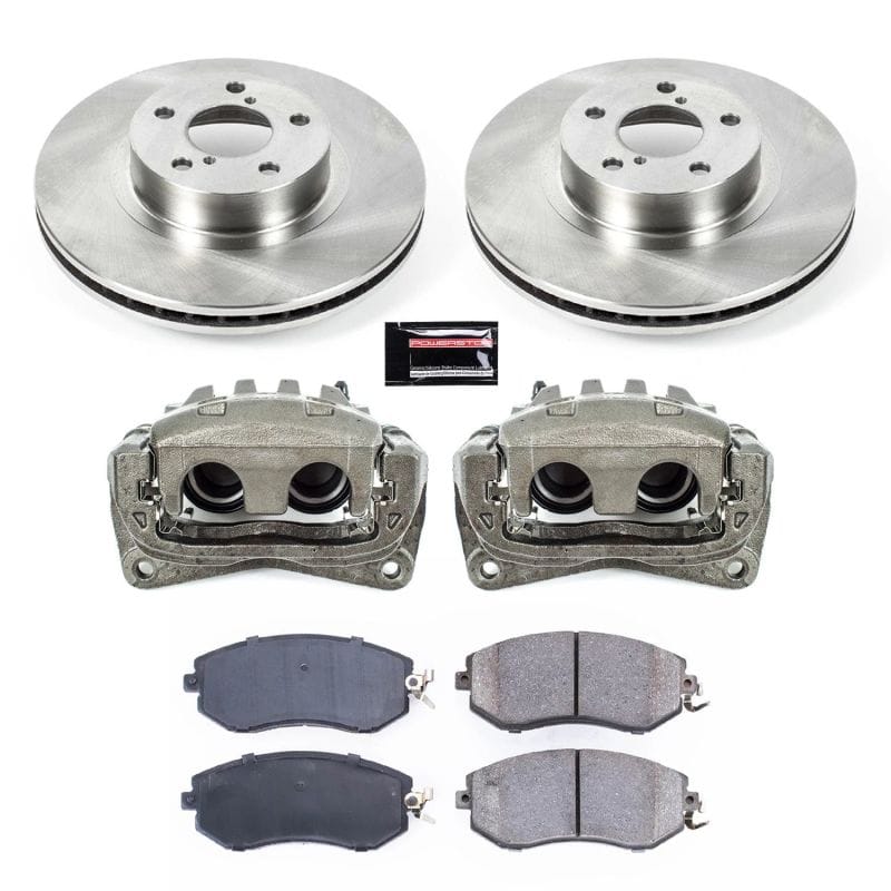 PowerStop — OE Stock Replacement Low-Dust Ceramic Brake Pad, Rotor and Caliper Kit