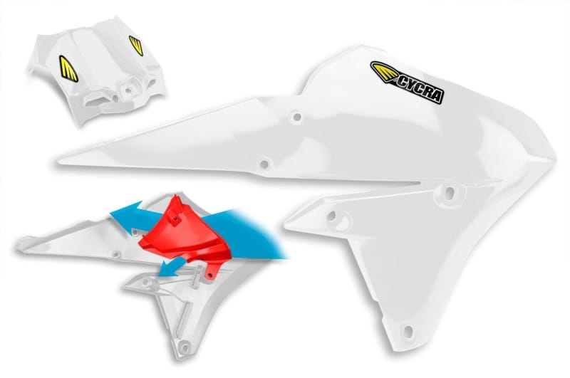 Cycra — Cycra 15-19 Yamaha WR250F Powerflow Radiator Shrouds - White