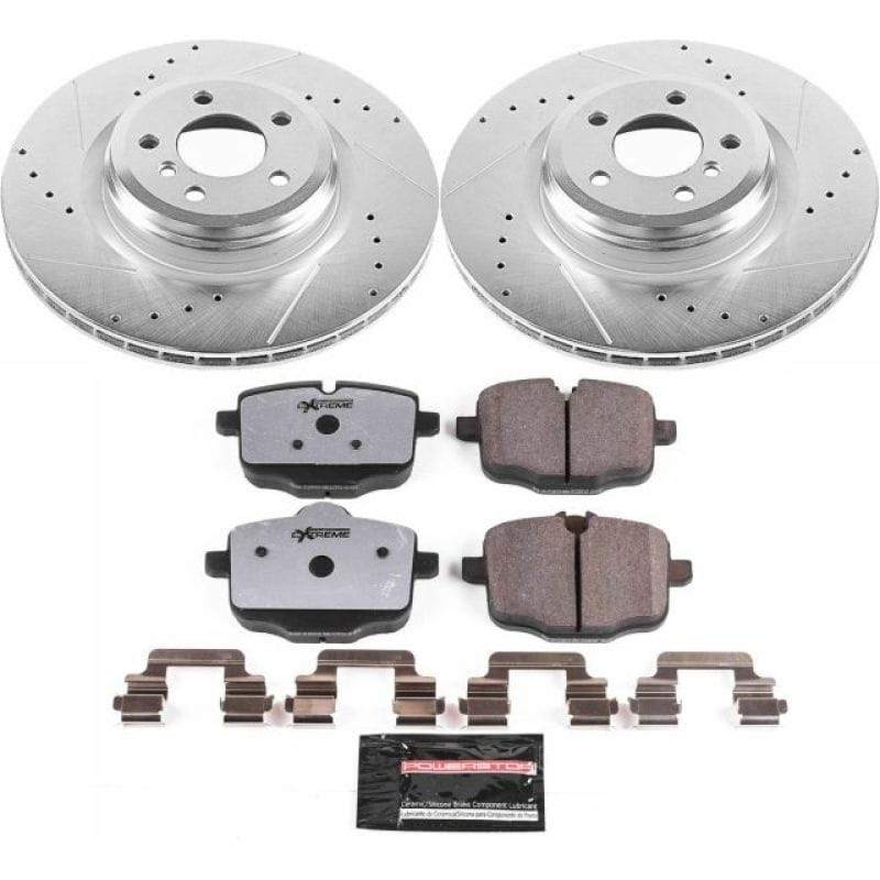 PowerStop — Z26 Street Performance Ceramic Brake Pad and Drilled & Slotted Rotor Kit
