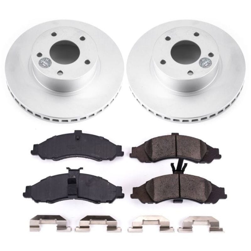 PowerStop — Genuine Geomet Coated Rotor and Low-Dust Ceramic Brake Pad Kit