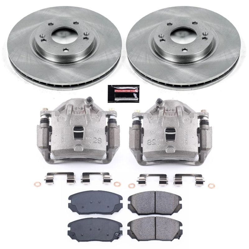 PowerStop — OE Stock Replacement Low-Dust Ceramic Brake Pad, Rotor and Caliper Kit