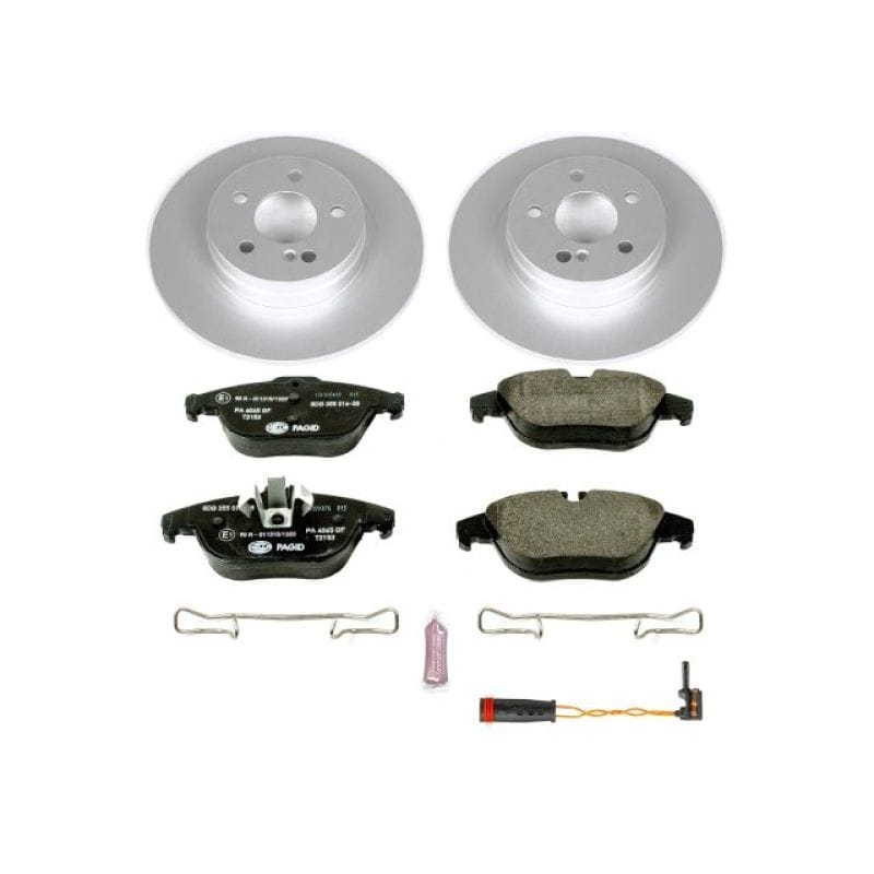 PowerStop — Genuine Geomet Coated Rotors, ECE-R90 Brake Pads + Hardware Kit