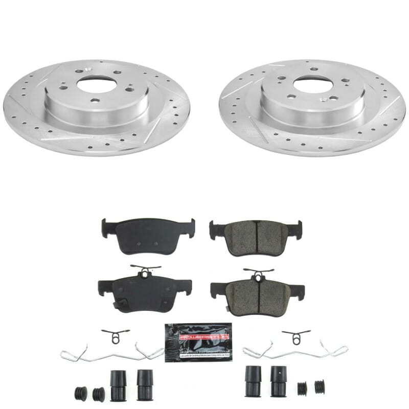 PowerStop — Z23 Daily Driver Carbon-Fiber Ceramic Brake Pad and Drilled & Slotted Rotor Kit