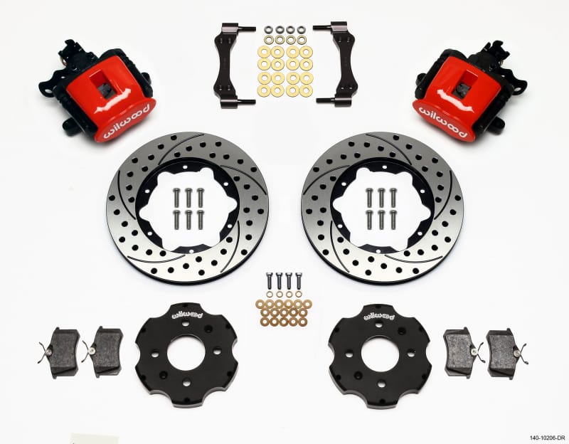Wilwood — KIT,REAR,CPB,CIVIC/INTEGRA,DISC,2.39 HUB OFFSET,11.00 ROTOR,DRILLED,RED