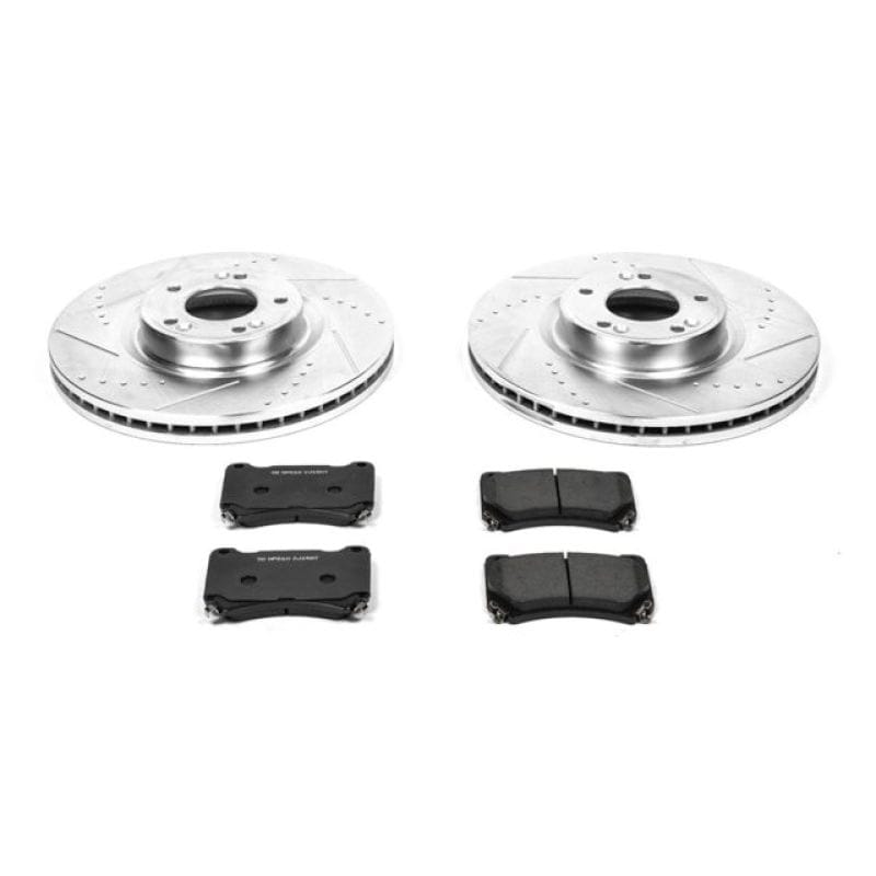 PowerStop — Z23 Daily Driver Carbon-Fiber Ceramic Brake Pad and Drilled & Slotted Rotor Kit
