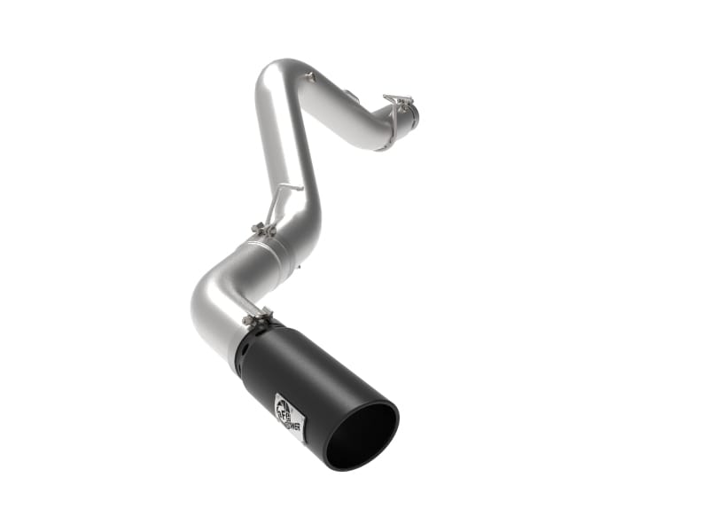 aFe — Large Bore-HD 5 IN 409 Stainless Steel DPF-Back Exhaust System w/Black Tip