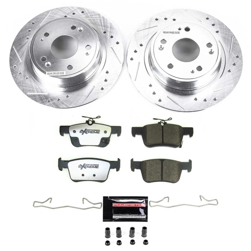 PowerStop — Z26 Street Performance Ceramic Brake Pad and Drilled & Slotted Rotor Kit