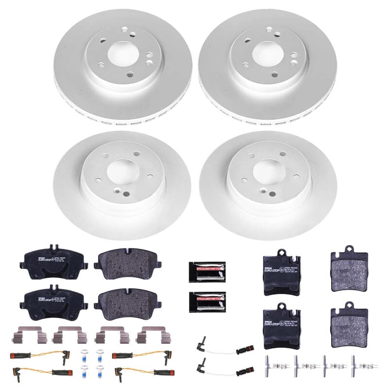 PowerStop — Genuine Geomet Coated Rotors, ECE-R90 Brake Pads + Hardware Kit