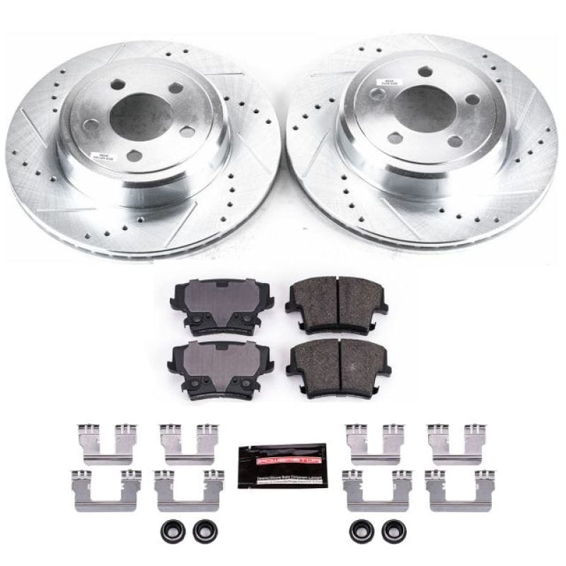 PowerStop — Z23 Daily Driver Carbon-Fiber Ceramic Brake Pad and Drilled & Slotted Rotor Kit