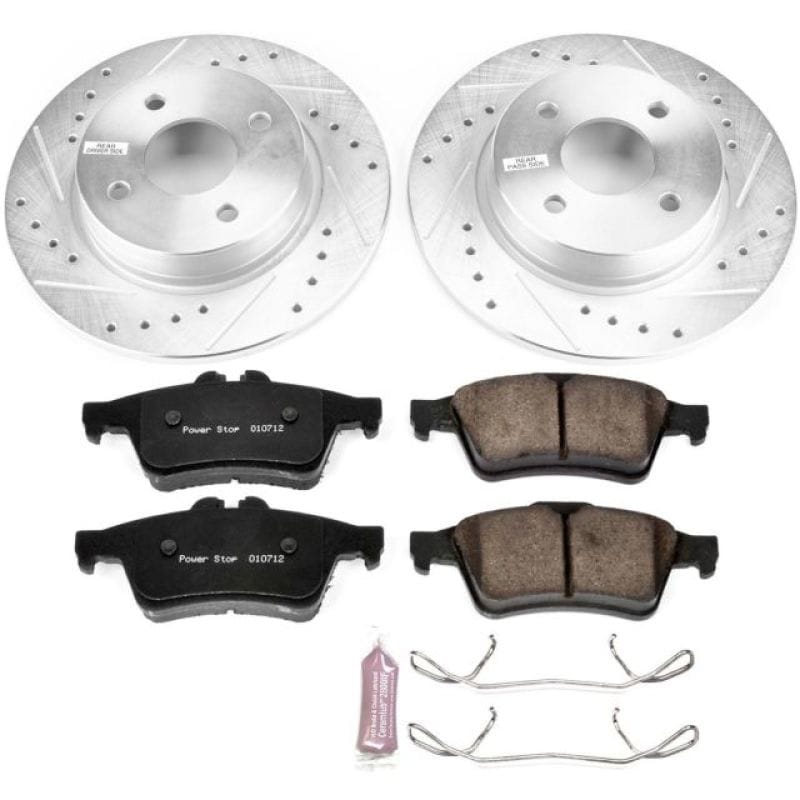 PowerStop — Z23 Daily Driver Carbon-Fiber Ceramic Brake Pad and Drilled & Slotted Rotor Kit