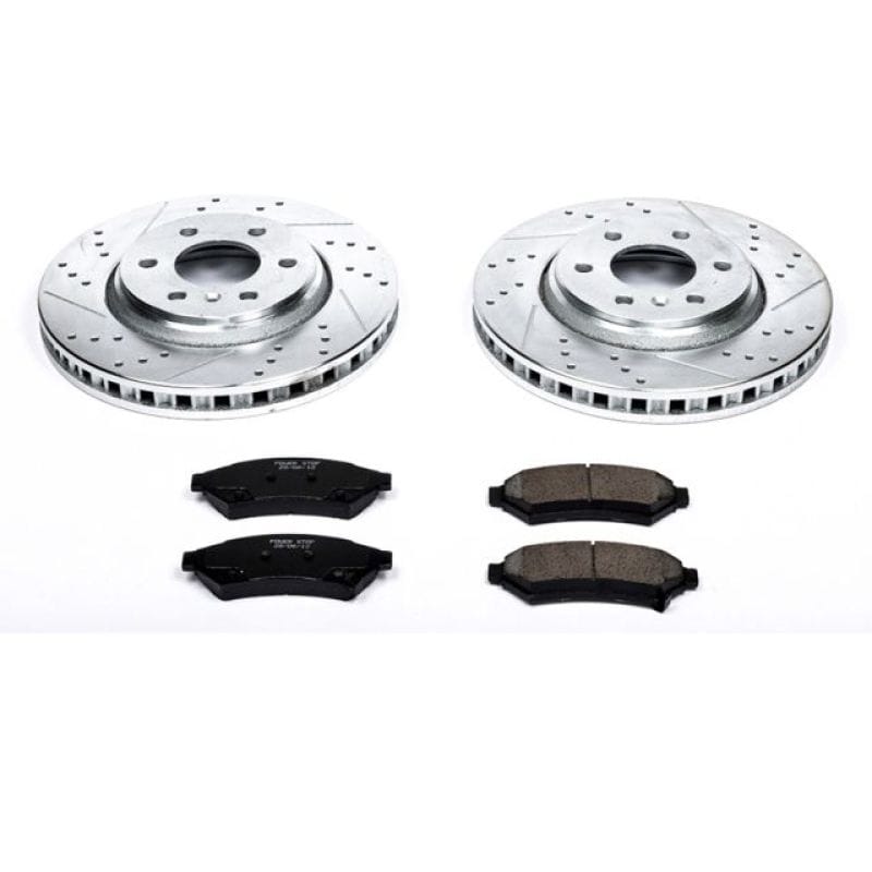 PowerStop — Z23 Daily Driver Carbon-Fiber Ceramic Brake Pad and Drilled & Slotted Rotor Kit