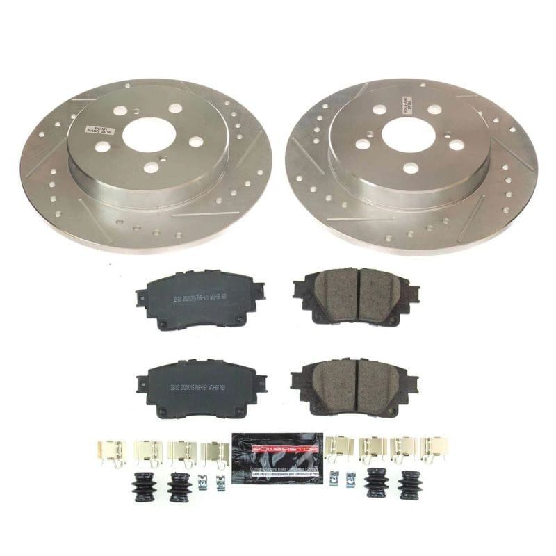 PowerStop — Z23 Daily Driver Carbon-Fiber Ceramic Brake Pad and Drilled & Slotted Rotor Kit