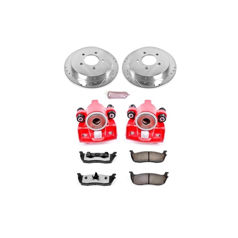 PowerStop — Z36 Truck and SUV Ceramic Brake Pad, Drilled & Slotted Rotor, and Caliper Kit