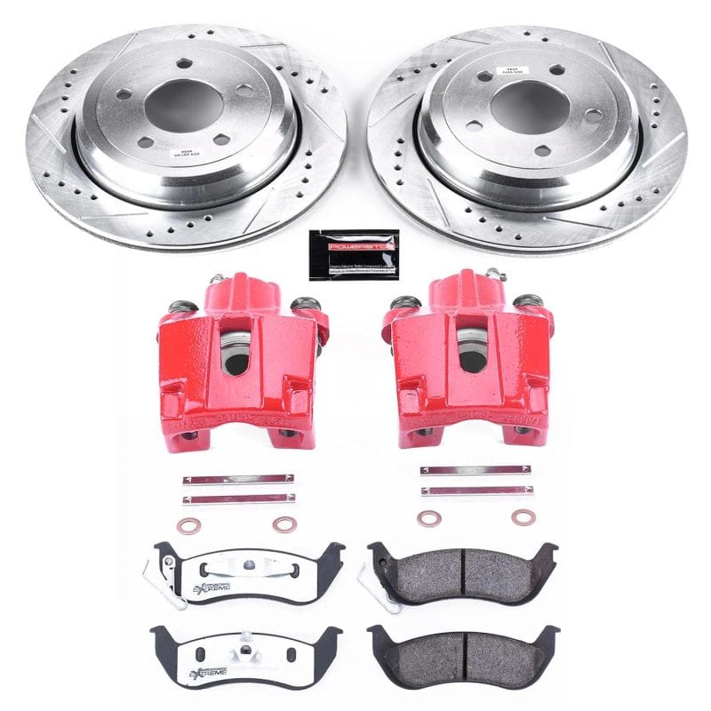 PowerStop — Z26 Street Performance Ceramic Brake Pad, Drilled Slotted Rotor, and Caliper Kit