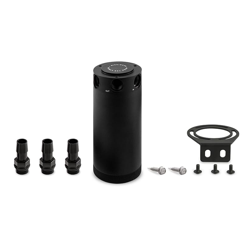 Mishimoto — Baffled Oil Catch Can, Black, 3-Port, XL Compact