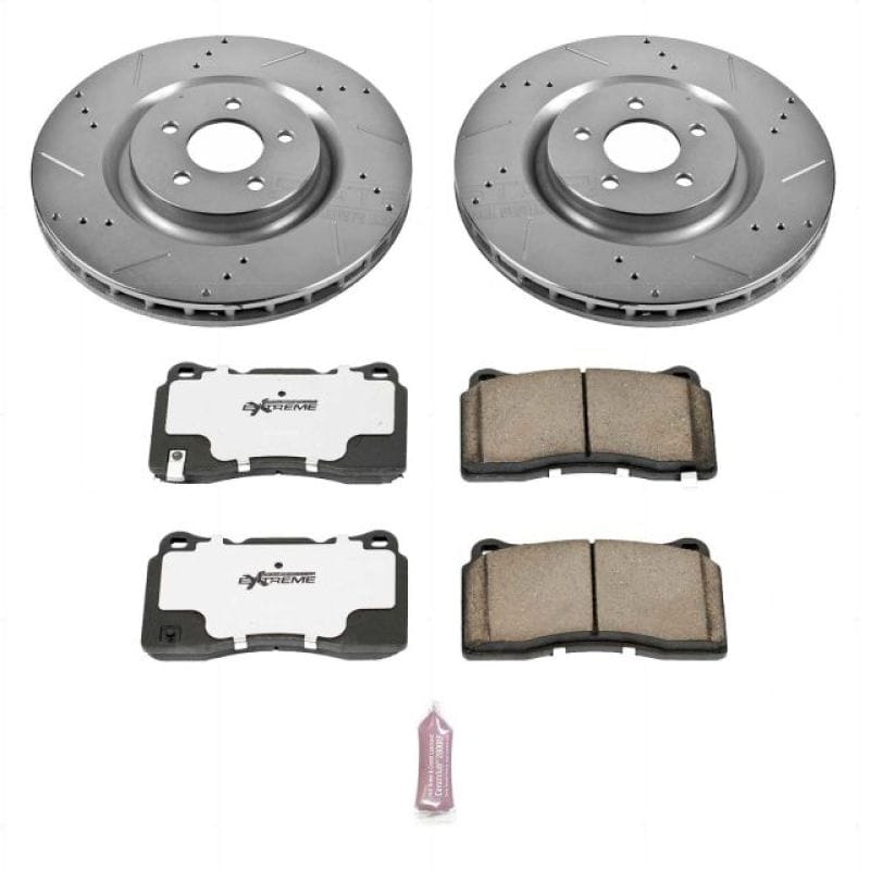 PowerStop — Z26 Street Performance Ceramic Brake Pad and Drilled & Slotted Rotor Kit