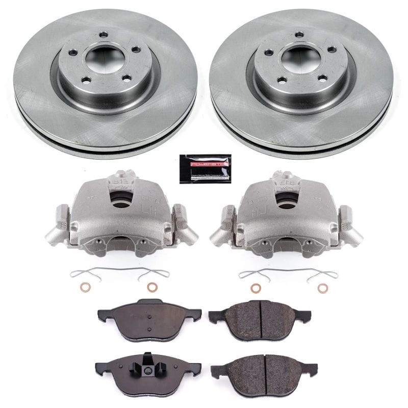 PowerStop — OE Stock Replacement Low-Dust Ceramic Brake Pad, Rotor and Caliper Kit