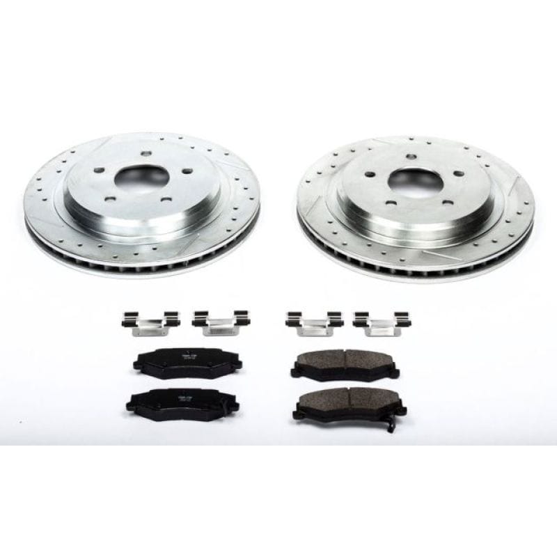 PowerStop — Z23 Daily Driver Carbon-Fiber Ceramic Brake Pad and Drilled & Slotted Rotor Kit