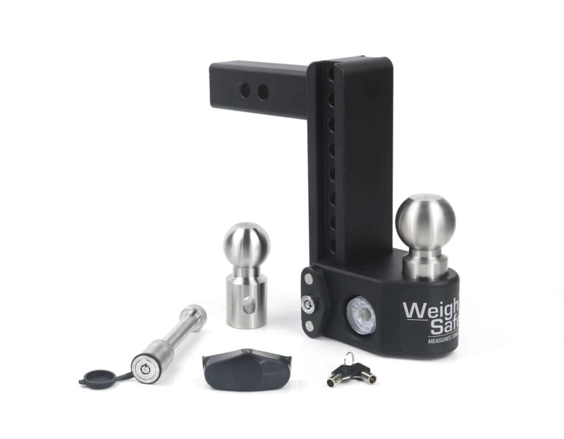 Weigh Safe — Weigh Safe 8in Drop Hitch w/Built-in Scale & 2in Shank (10K/15K GTWR) w/WS05 - Steel