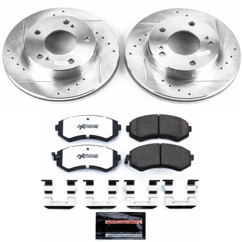 PowerStop — Z26 Street Performance Ceramic Brake Pad and Drilled & Slotted Rotor Kit