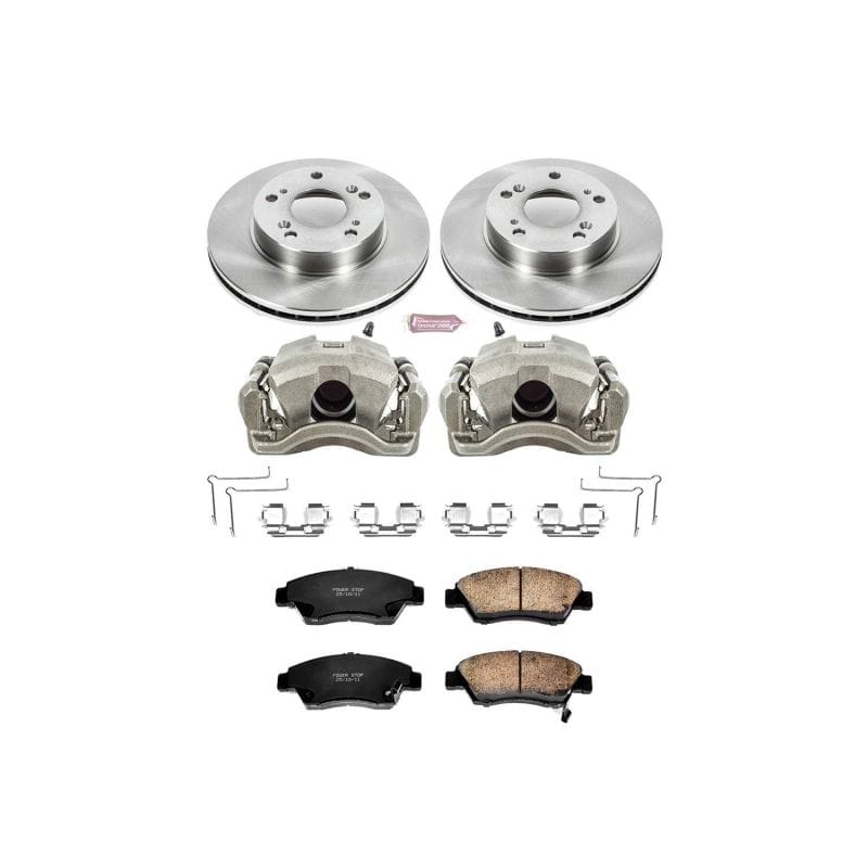 PowerStop — OE Stock Replacement Low-Dust Ceramic Brake Pad, Rotor and Caliper Kit