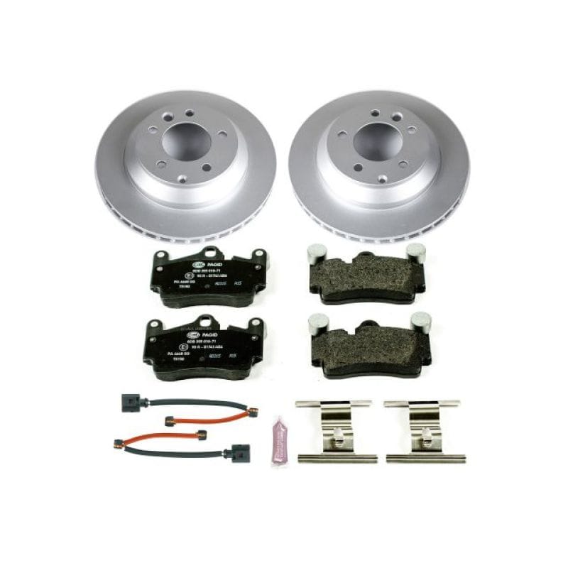 PowerStop — Genuine Geomet Coated Rotors, ECE-R90 Brake Pads + Hardware Kit