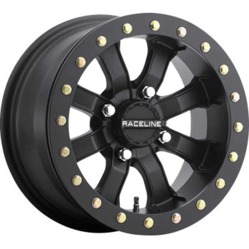 Raceline — Raceline A71B Mamba 14x10in / 4x137 BP / 5+5 0mm Offset / 110.18mm Bore - Satin Black Beadlock Wheel