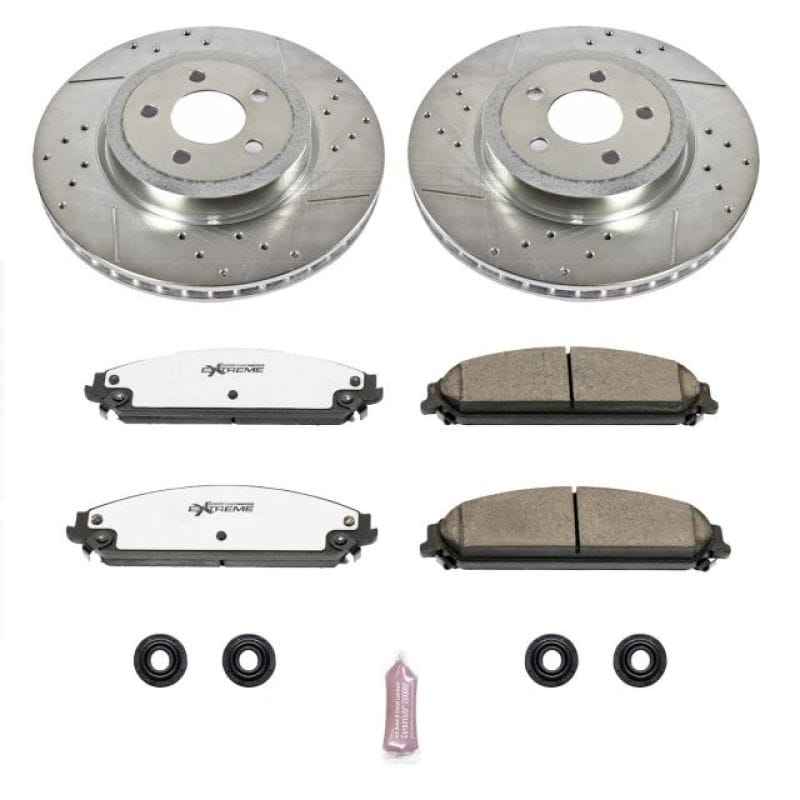 PowerStop — Z26 Street Performance Ceramic Brake Pad and Drilled & Slotted Rotor Kit