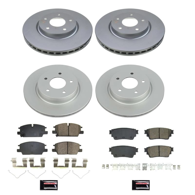 PowerStop — Genuine Geomet Coated Rotor and Low-Dust Ceramic Brake Pad Kit