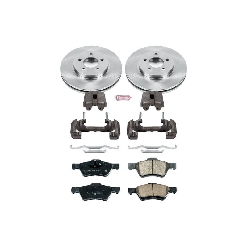 PowerStop — OE Stock Replacement Low-Dust Ceramic Brake Pad, Rotor and Caliper Kit