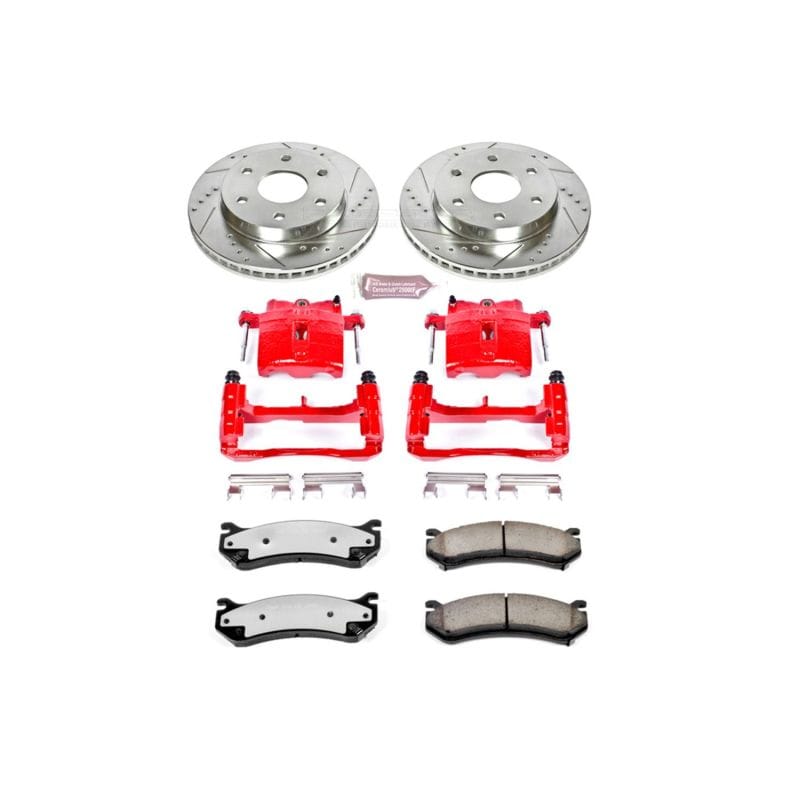PowerStop — Z36 Truck and SUV Ceramic Brake Pad, Drilled & Slotted Rotor, and Caliper Kit