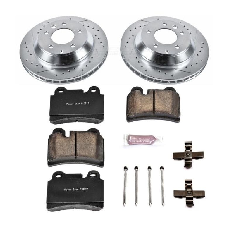 PowerStop — Z23 Daily Driver Carbon-Fiber Ceramic Brake Pad and Drilled & Slotted Rotor Kit