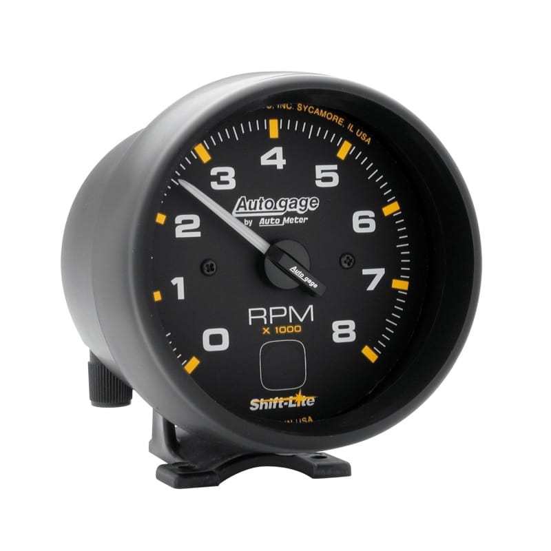 AutoMeter — GAUGE, TACH, 3 3/4", 8K RPM, PEDESTAL W/ SHIFT LIGHT, BLK DIAL BLK CASE, AG