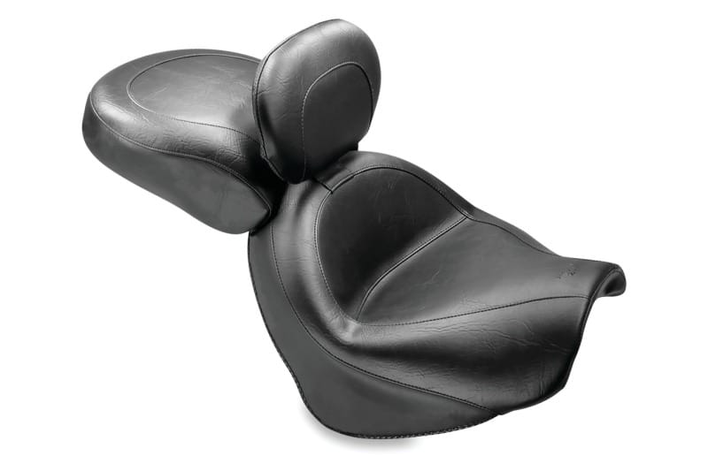 Mustang Motorcycle — Mustang 09-21 Suzuki Boulevard C50/C50T Standard Touring 2PC Seat w/Driver Backrest - Black