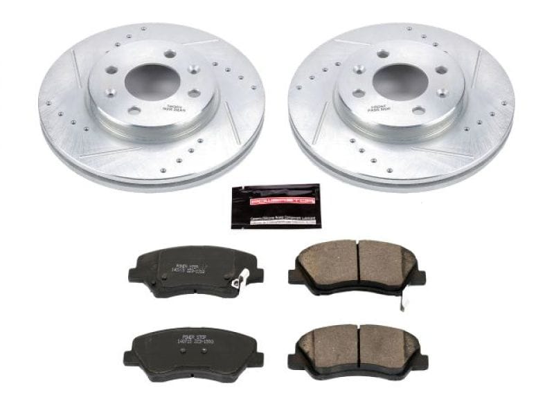PowerStop — Z23 Daily Driver Carbon-Fiber Ceramic Brake Pad and Drilled & Slotted Rotor Kit