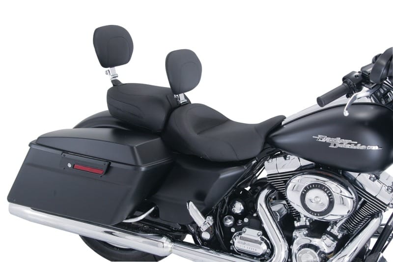 Mustang Motorcycle — Mustang 08-21 Harley FL Touring Recessed Passenger Seat with Backrest - Black