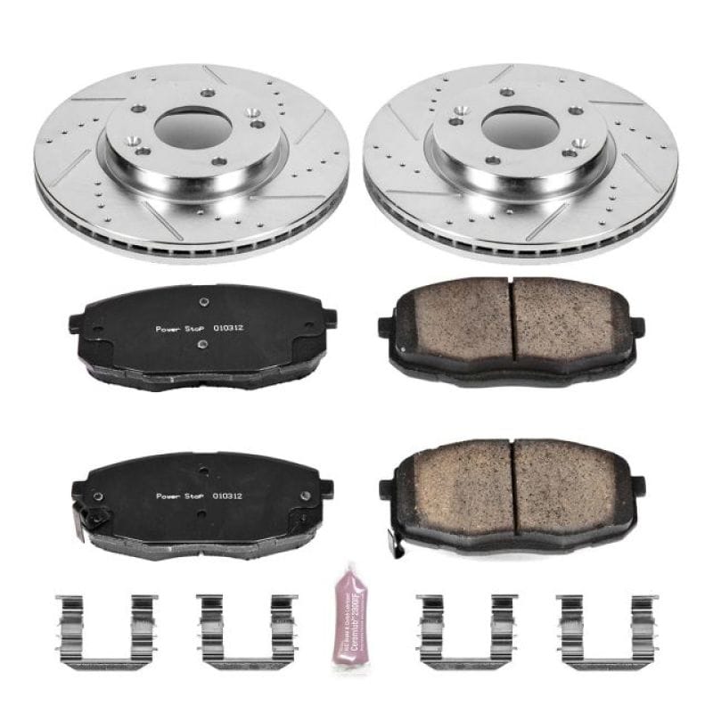 PowerStop — Z23 Daily Driver Carbon-Fiber Ceramic Brake Pad and Drilled & Slotted Rotor Kit