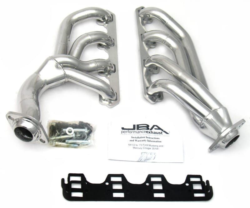 JBA — 65-73 Mustang Mid Length 351W Silver Ctd