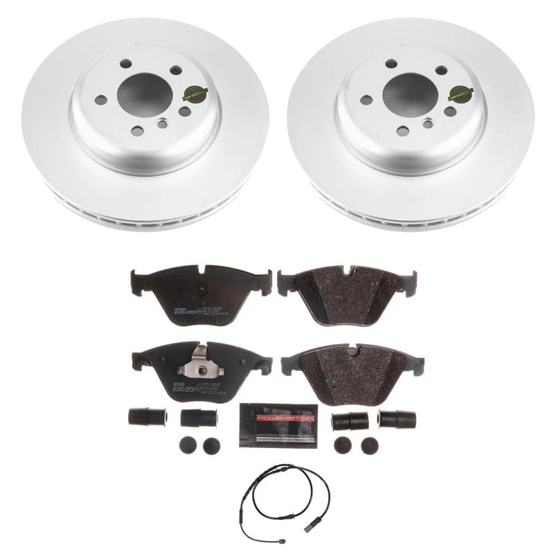 PowerStop — Genuine Geomet Coated Rotors, ECE-R90 Brake Pads + Hardware Kit