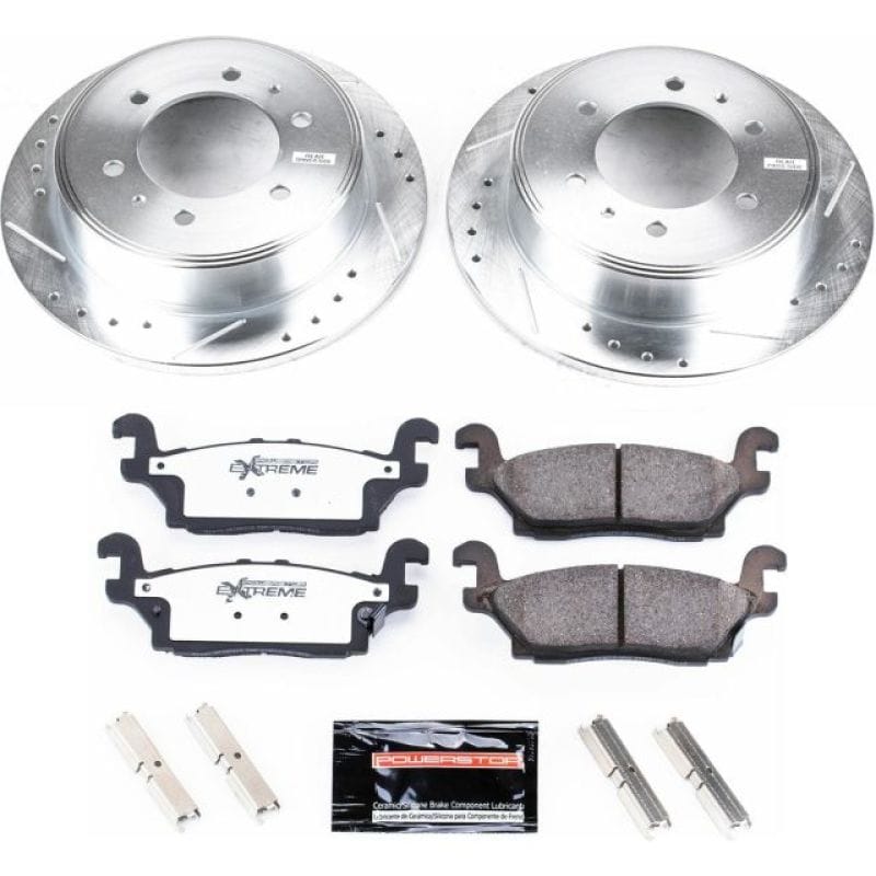 PowerStop — Z36 Truck and SUV Carbon-Fiber Ceramic Brake Pad and Drilled & Slotted Rotor Kit