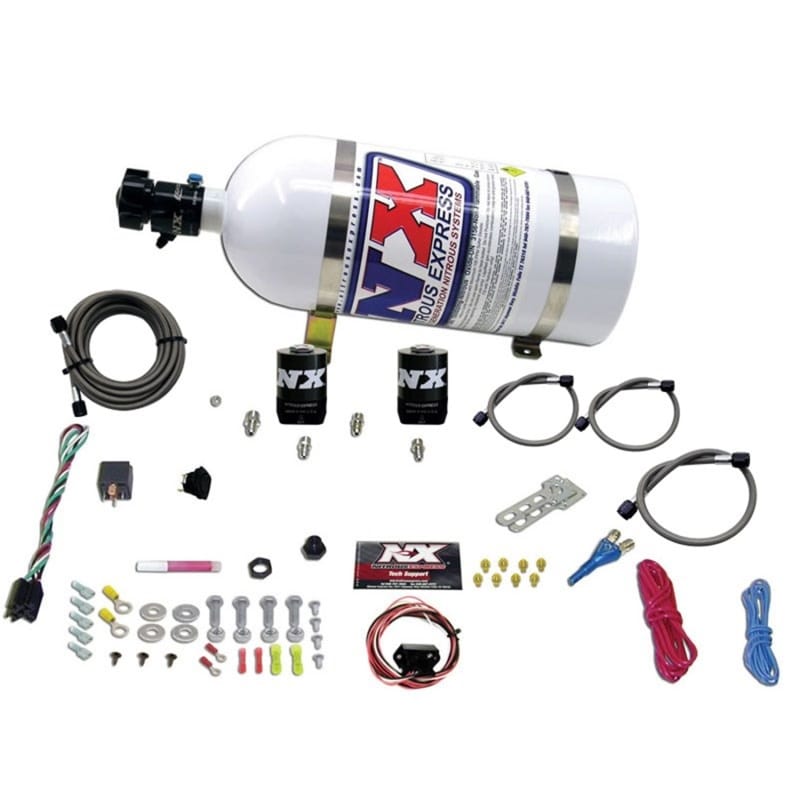 Nitrous Express — UNIVERSAL FLY BY WIRE SINGLE NOZZLE SYSTEM, 10LB BOTTLE INCLUDES TPS SWITCH
Nitrous Oxide Injection System Kit