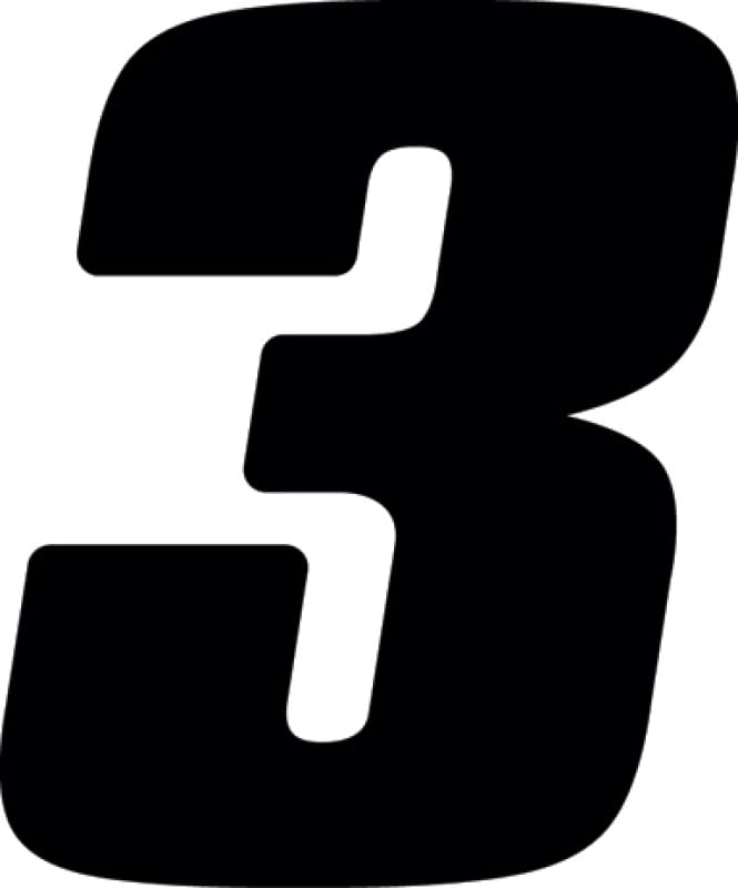 Hardline — Hardline Dirt Digits 3pk 4 in. - High Gloss Number 3 - Black