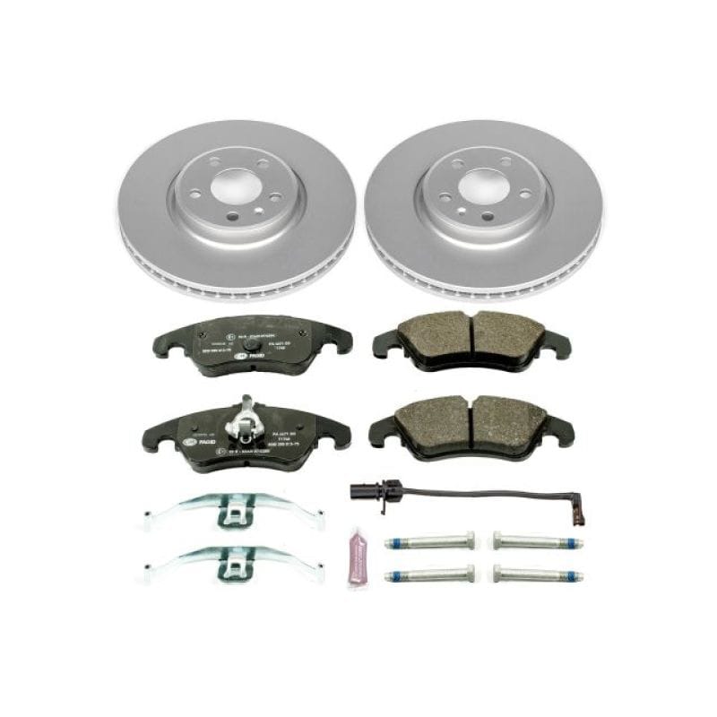 PowerStop — Genuine Geomet Coated Rotors, ECE-R90 Brake Pads + Hardware Kit