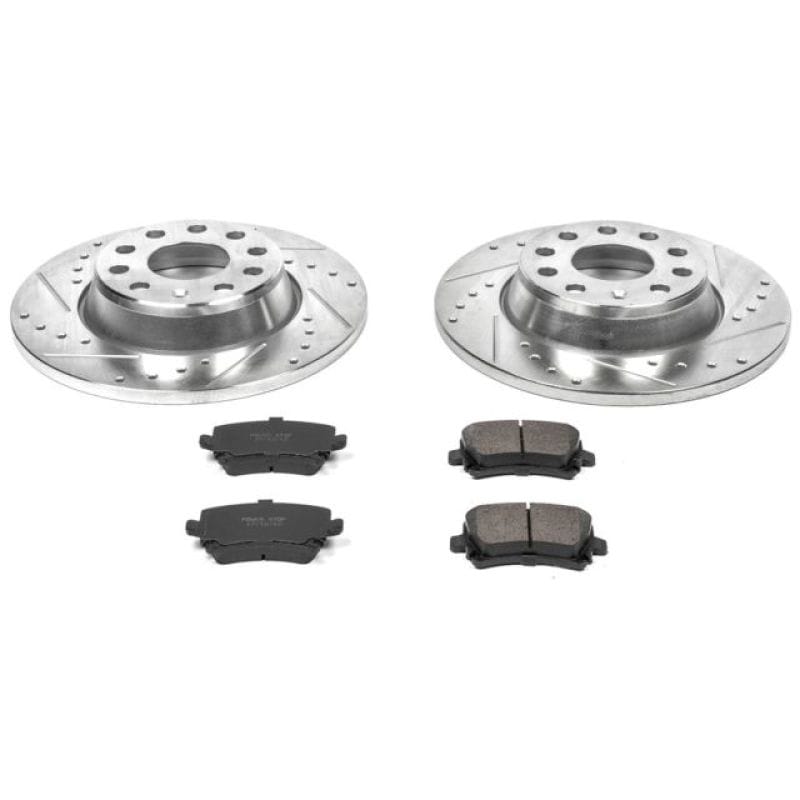 PowerStop — Z23 Daily Driver Carbon-Fiber Ceramic Brake Pad and Drilled & Slotted Rotor Kit