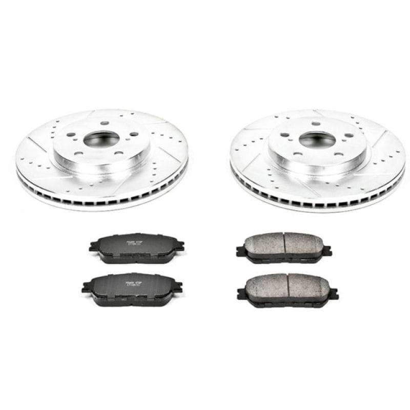 PowerStop — Z23 Daily Driver Carbon-Fiber Ceramic Brake Pad and Drilled & Slotted Rotor Kit